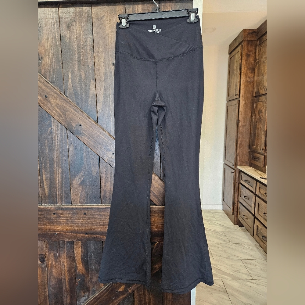 90 Degree By Reflex Black Flare Leggings